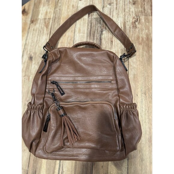 UTO Womens Backpack Purse Convertible Ladies Rucksack Crossbody Brown NEW. main image 15